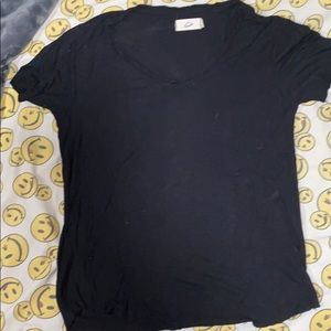 Black Low Cut Form Fitting T-shirt